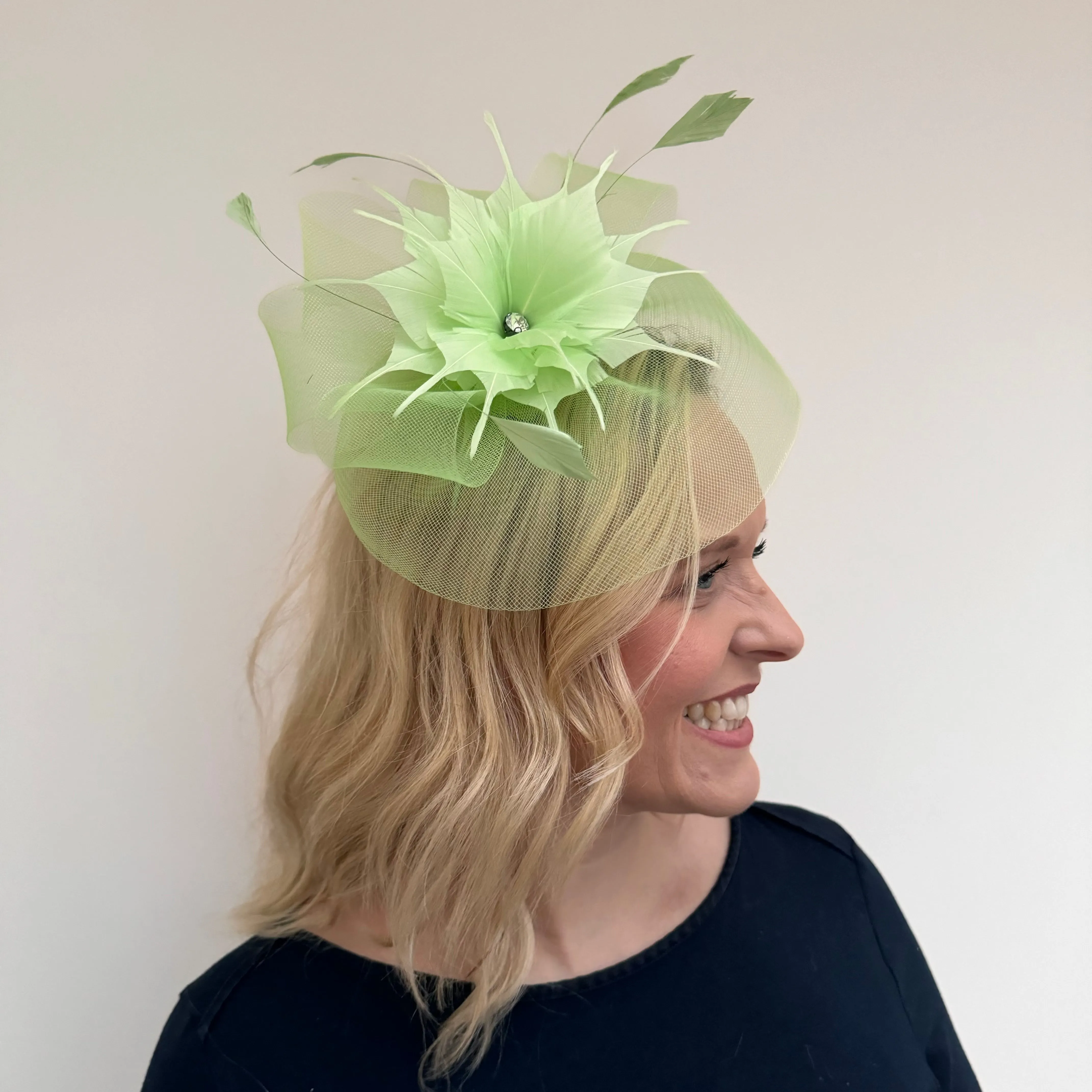 J Bees JB20/598 Net Fascinator in Greens