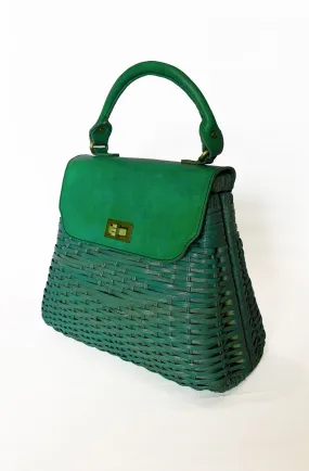 Jade Retro Rattan Handbag