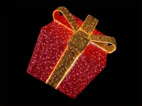 LARGE 6FT LED GIFT PACKAGE with BOW (available in gold, red or silver)