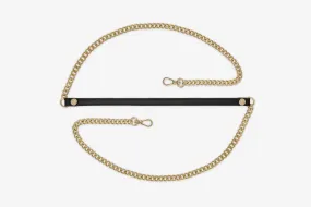 Leather and Chain Strap - Black