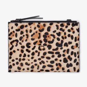 Leather Mini Clutch -  Leopard