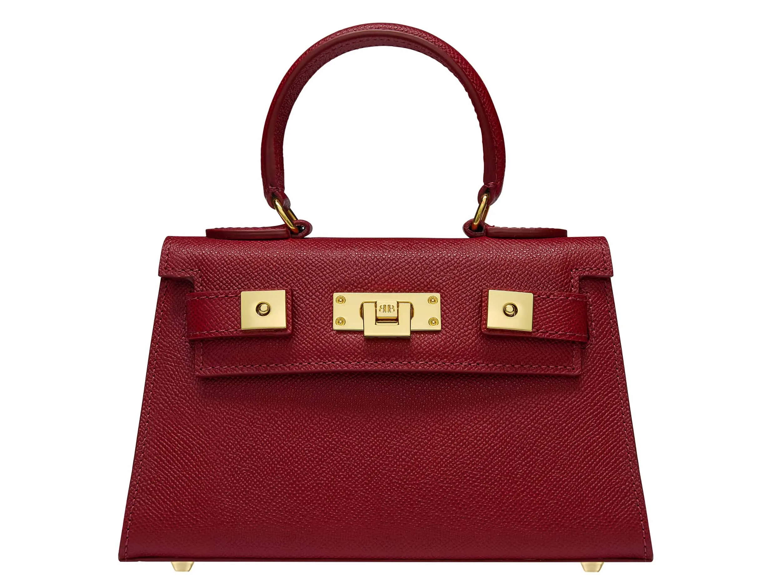 Maya Mignon Dolomite Pebble Print Calf Leather Handbag - Red