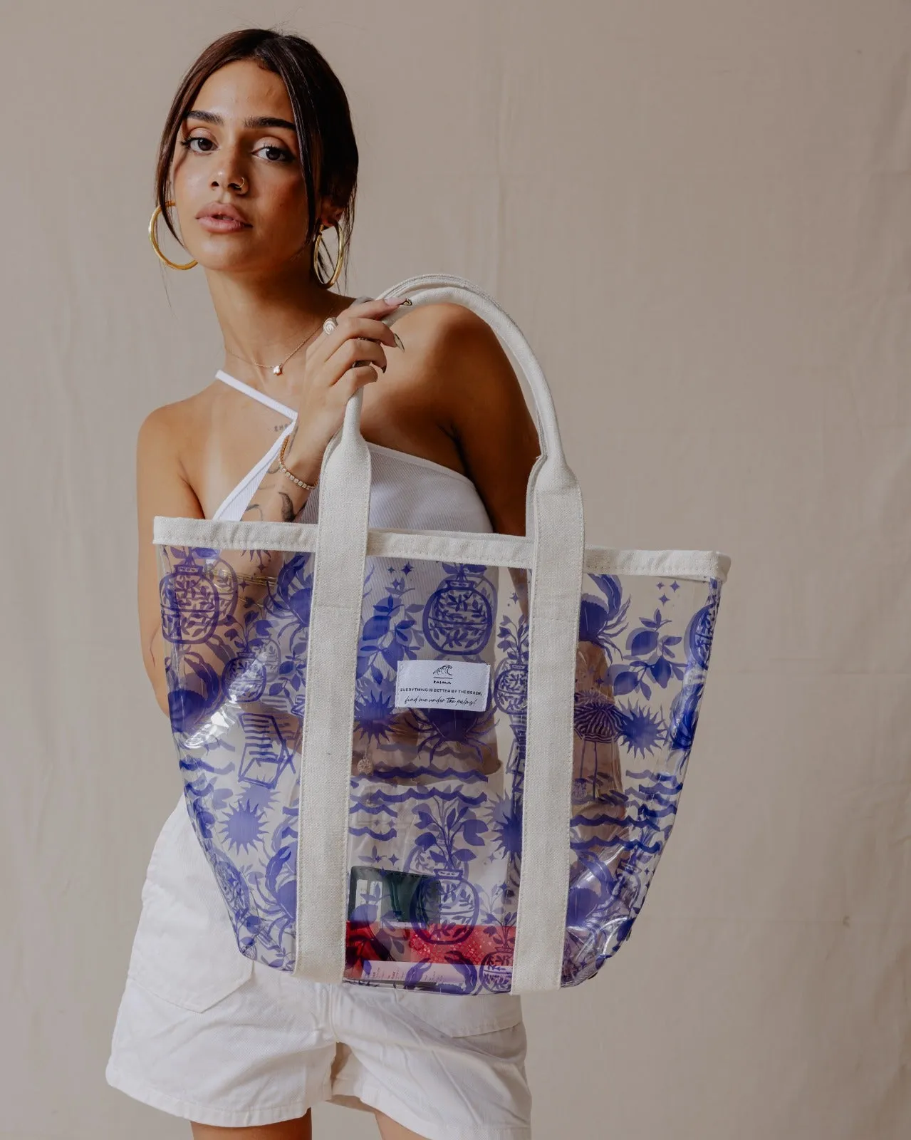 Mediterranean Blue Plastic Tote