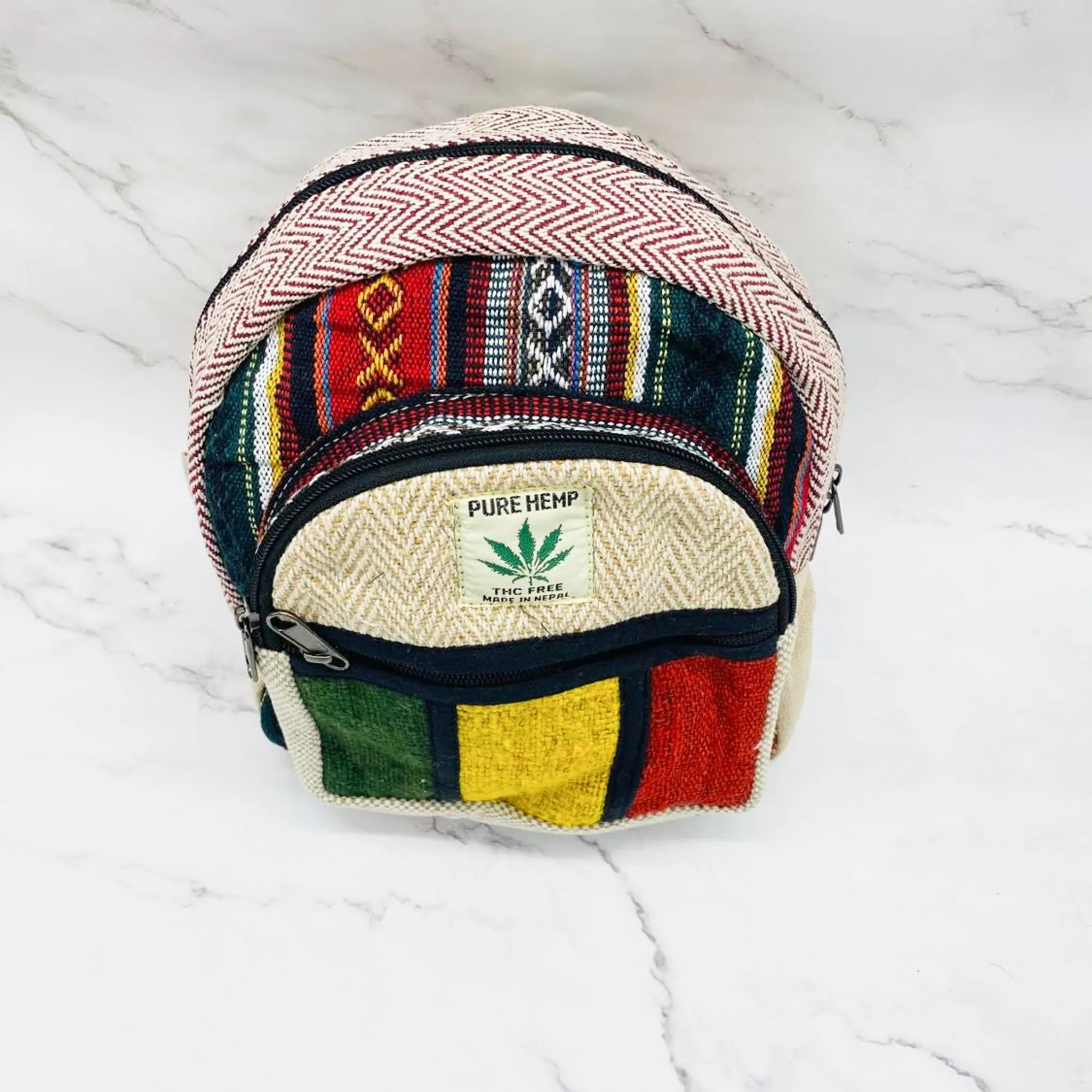 Mini Rasta Hemp Back Pack , Ecofriendly Unisex Bags, Vegan Back Pack