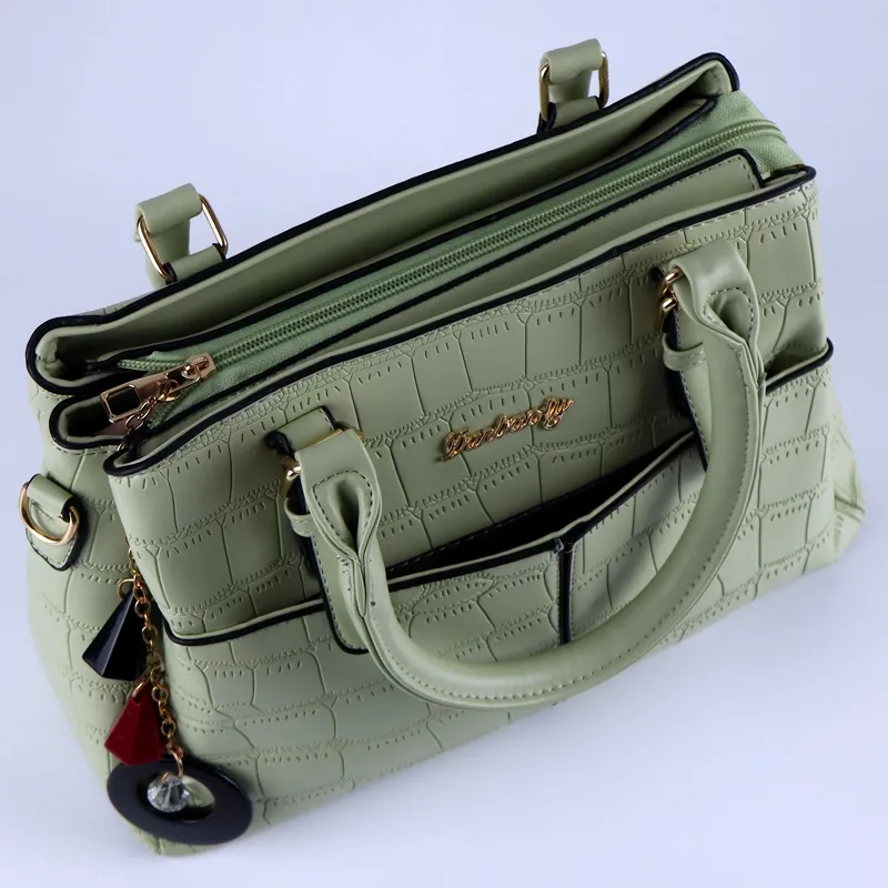 Multi Pocket Ladies Large Leather Handbag