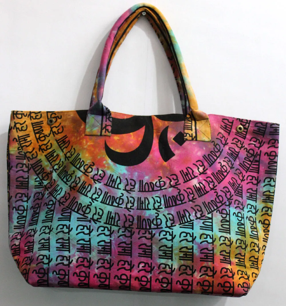 Multicolor OM Aum Tote Bag Hand Stitch Shopping Bag