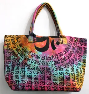 Multicolor OM Aum Tote Bag Hand Stitch Shopping Bag