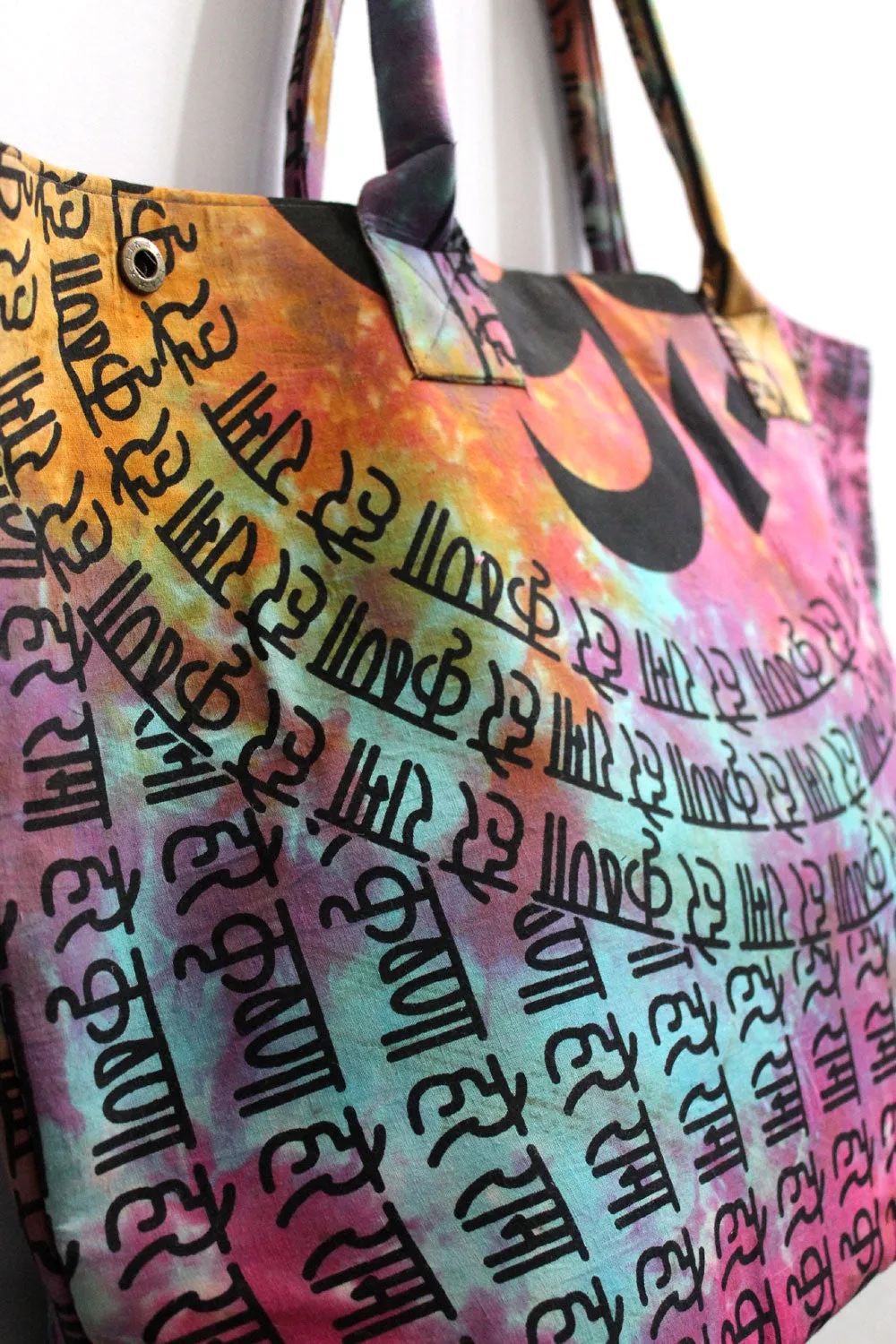 Multicolor OM Aum Tote Bag Hand Stitch Shopping Bag