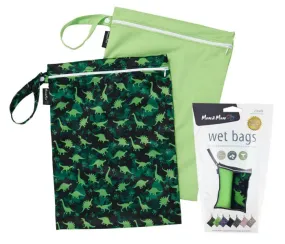 Mum2Mum Wet Bags Twin Pack - DINO / LIME