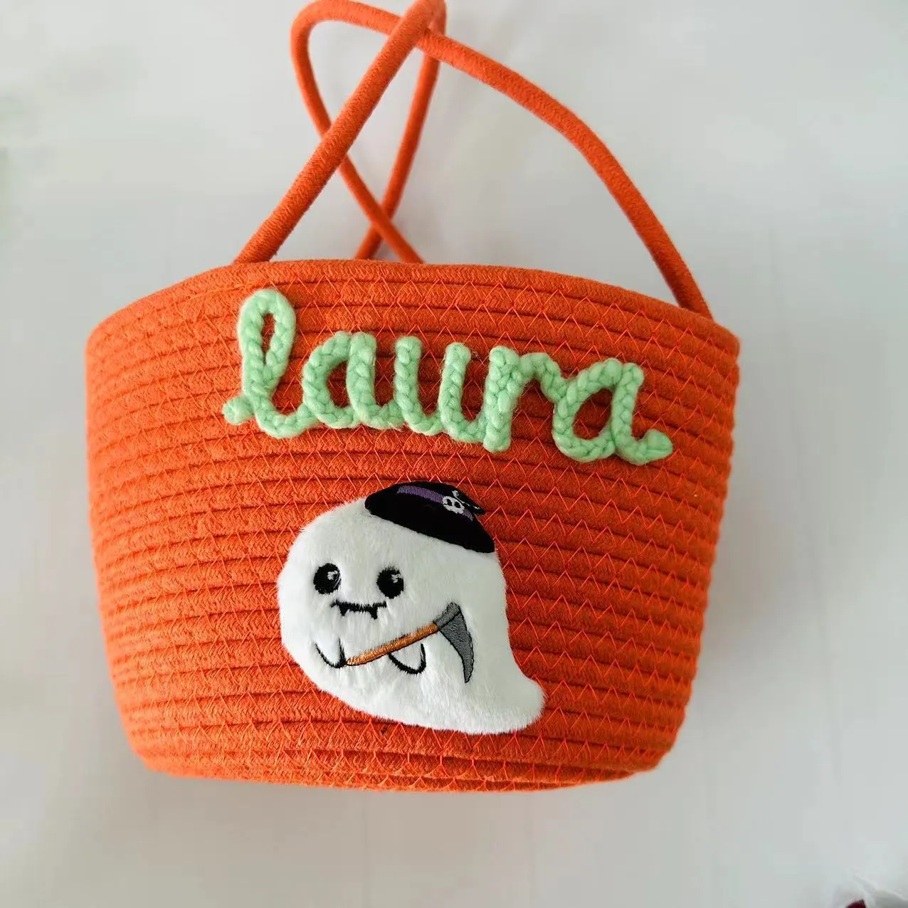 Personalized Name Halloween Candy Basket