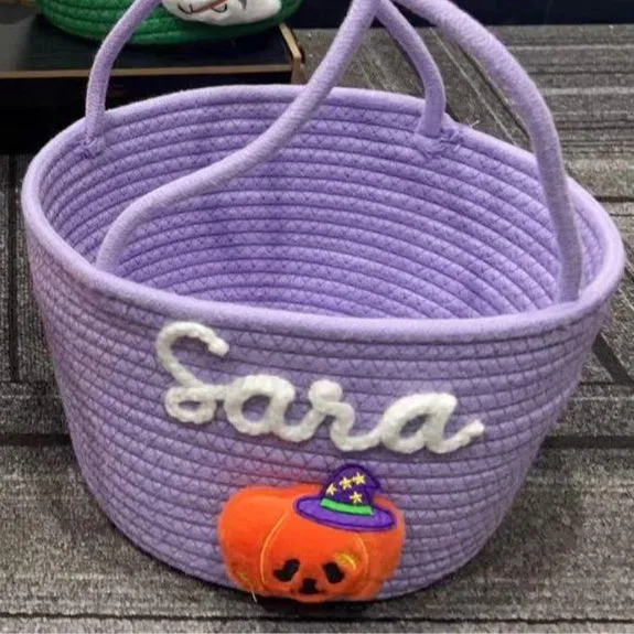 Personalized Name Halloween Candy Basket