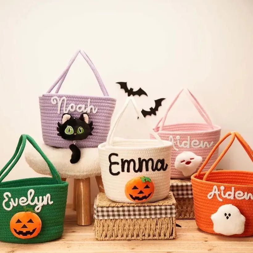 Personalized Name Halloween Candy Basket