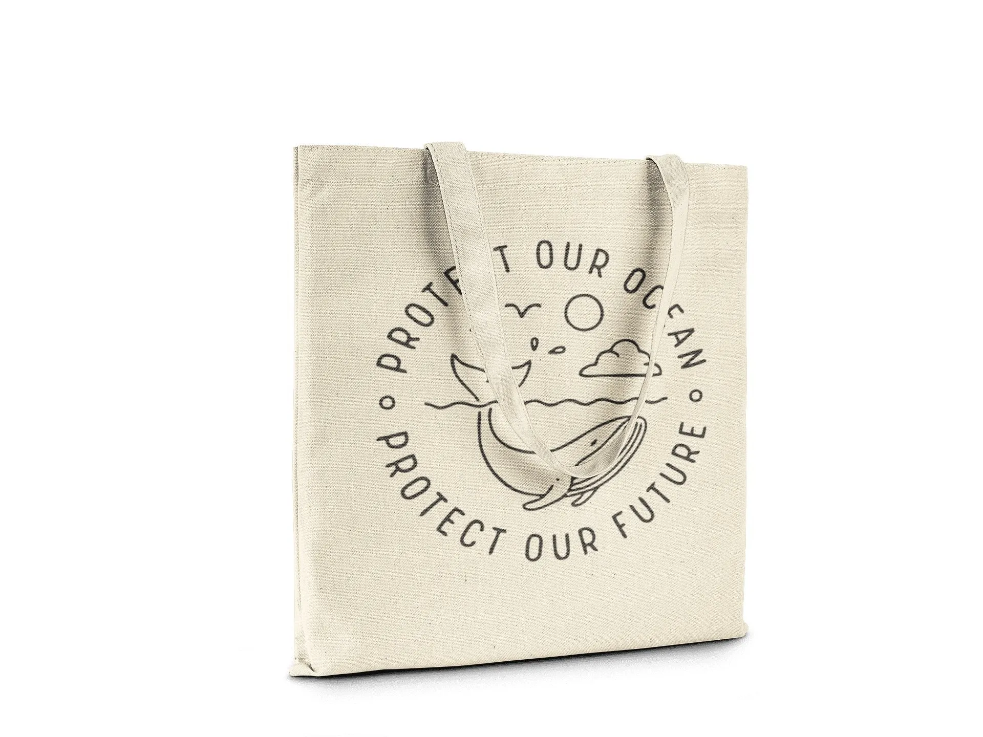 Protect Our Ocean Protect Our Future || Organic Cotton Shoulder Tote Bag