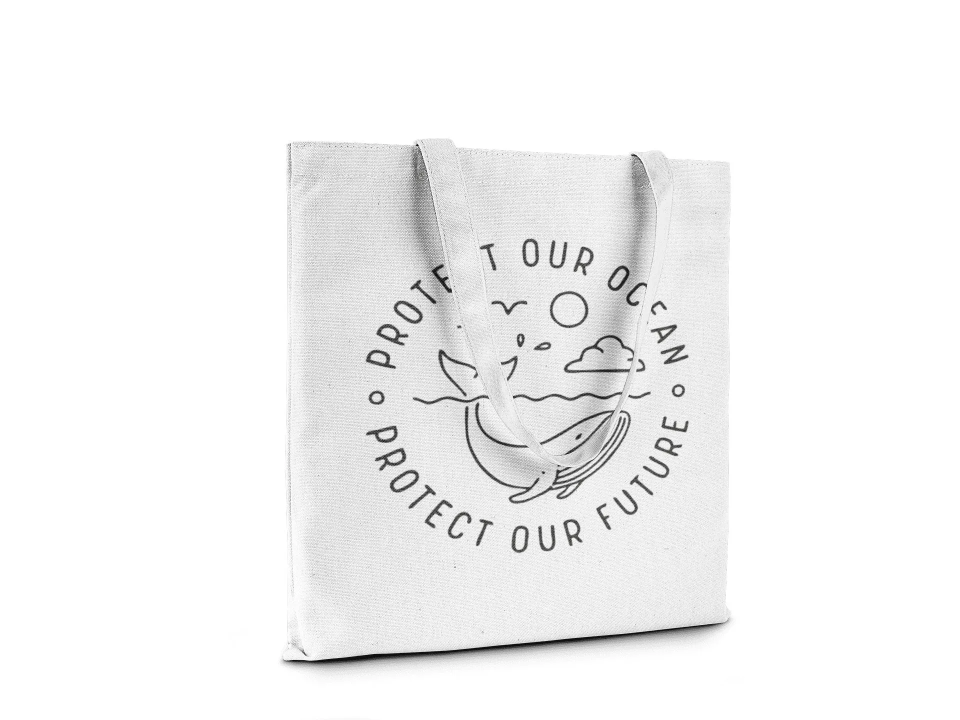 Protect Our Ocean Protect Our Future || Organic Cotton Shoulder Tote Bag