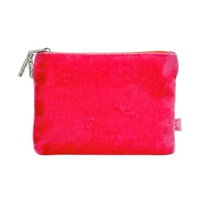 PU232 Flamingo Pink Velvet Purse By Lua