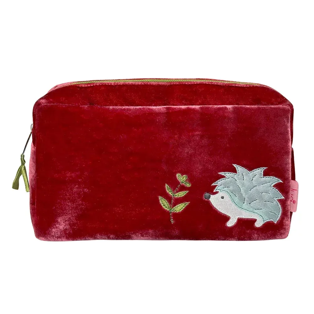 PU353 Earth Red Hedgehog Cosmetic Purse By Lua