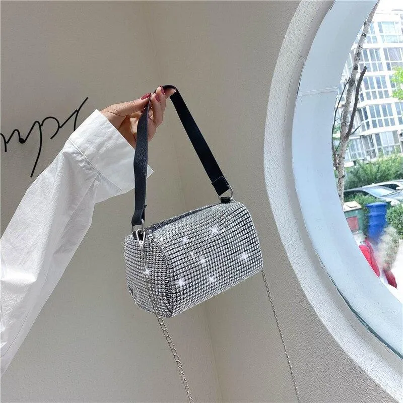 Rhinestone Bags For Women Handbags Chain Square Bag