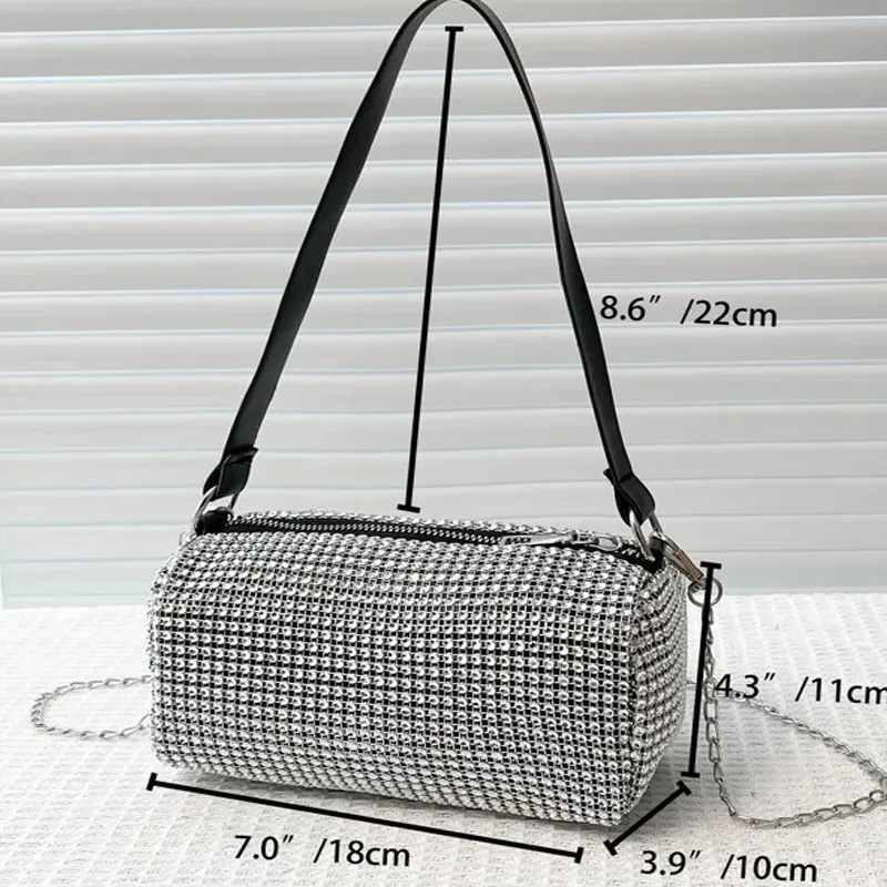 Rhinestone Bags For Women Handbags Chain Square Bag