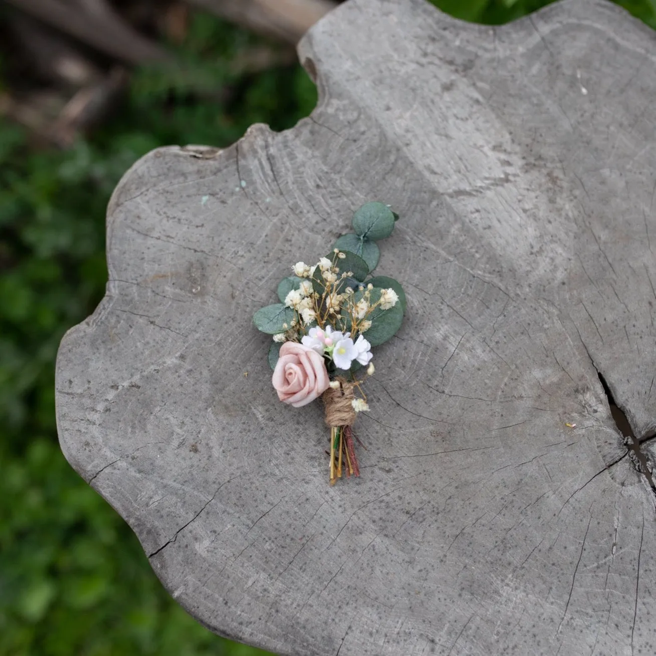 Romantic groom's boutonniere Dusty pink wedding buttonhole Flower accessories Blush rose boutonniere Handmade Bestman boutonniere Groomsman