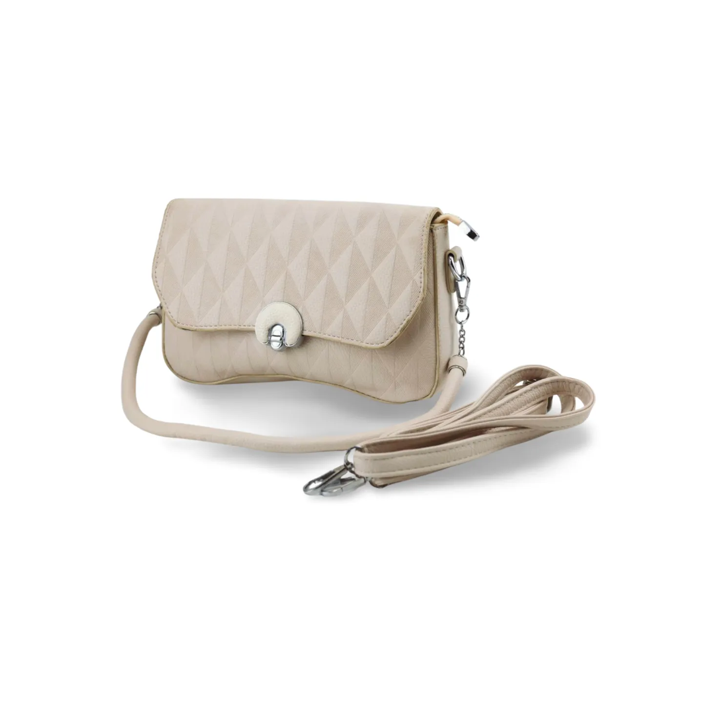 Stylish Quilted Crossbody Bag with Chain and Strap Detail