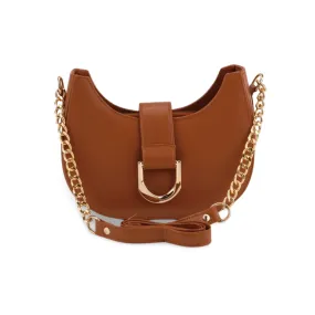 Stylish U-Shaped Buckle Crossbody Bag with Gold Chain Strap