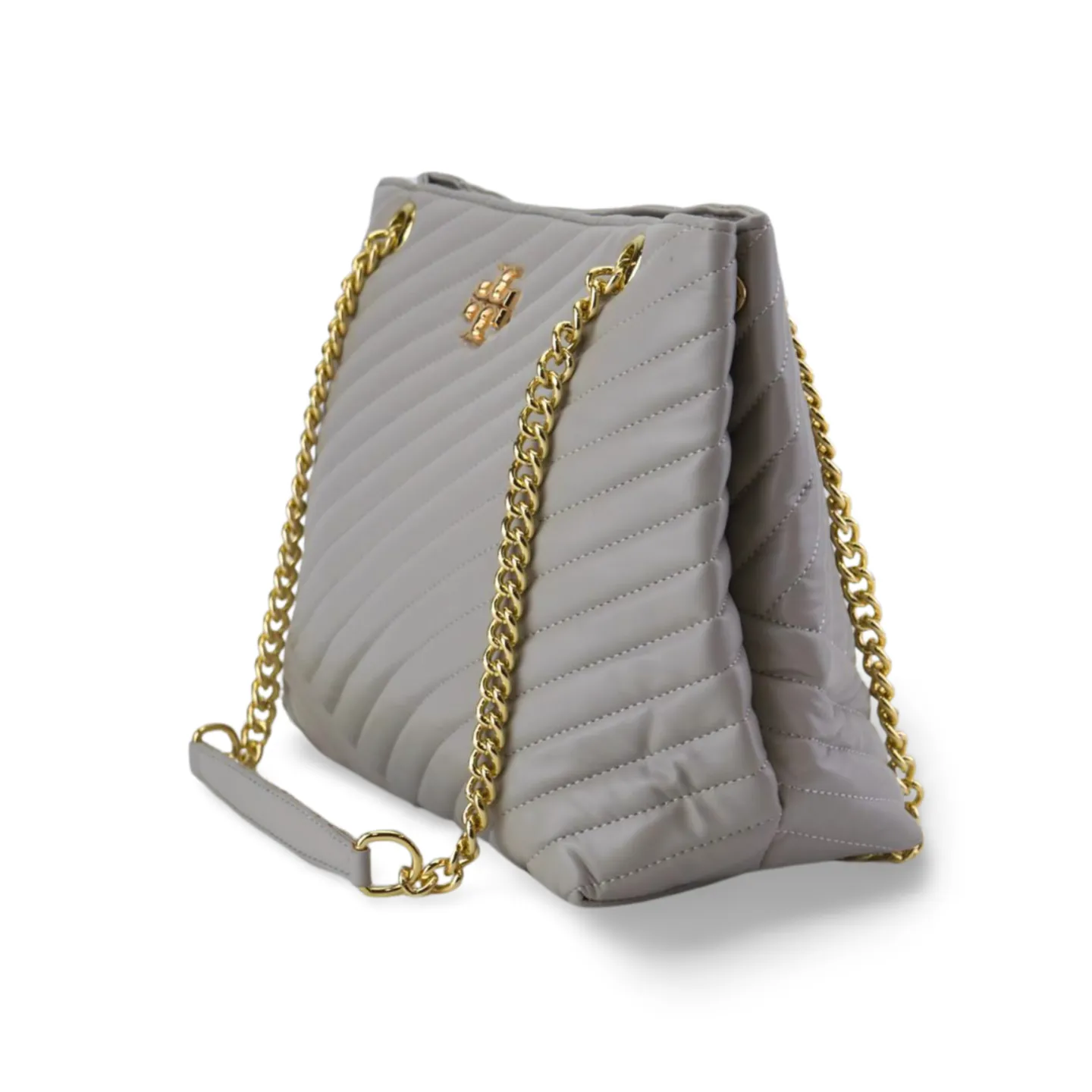 Stylish Women's Quilted Tote Bag with Gold Chain