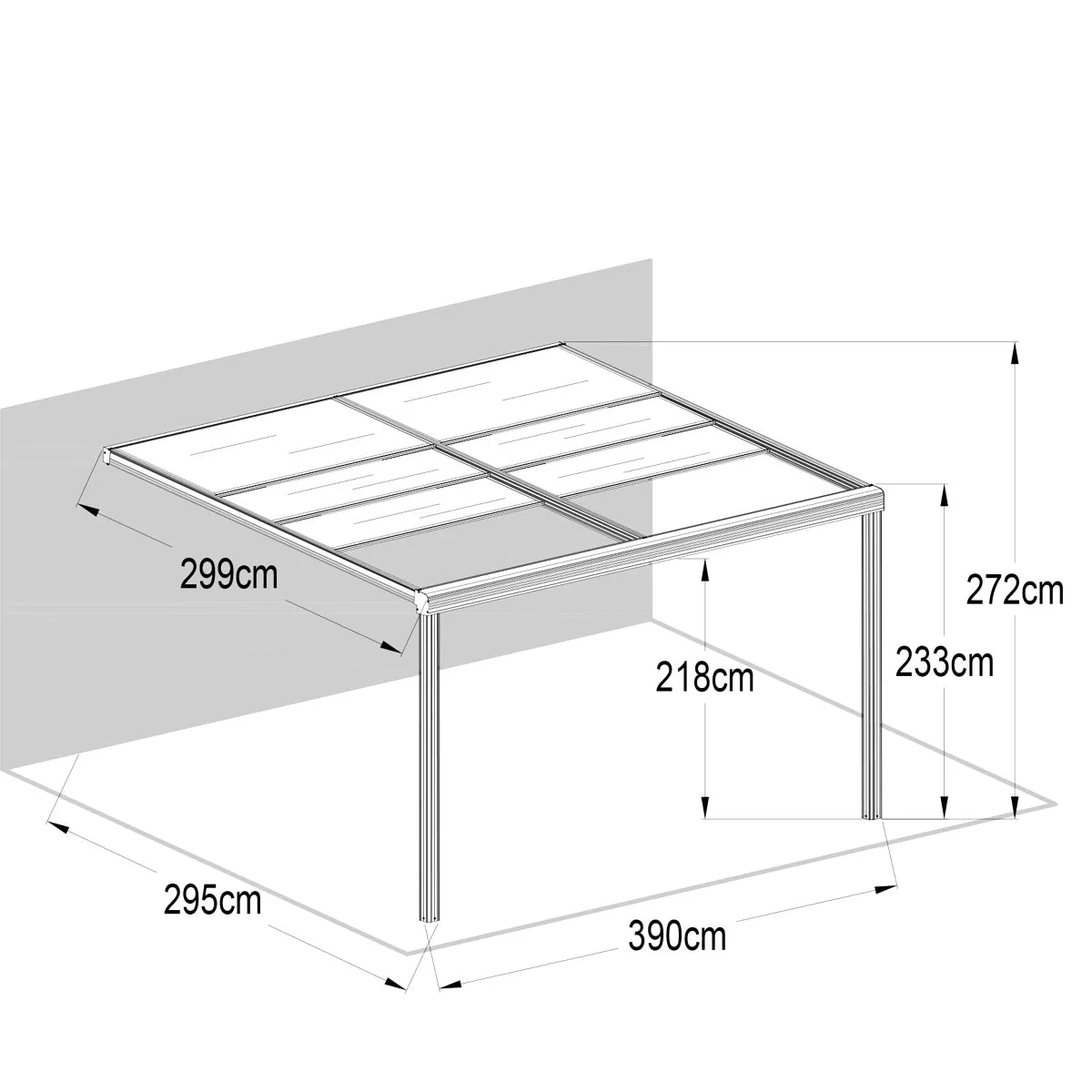 TMG Industrial 10' x 13' Sliding Roof Aluminum Patio Cover with Grey Panels, TMG-LPC13