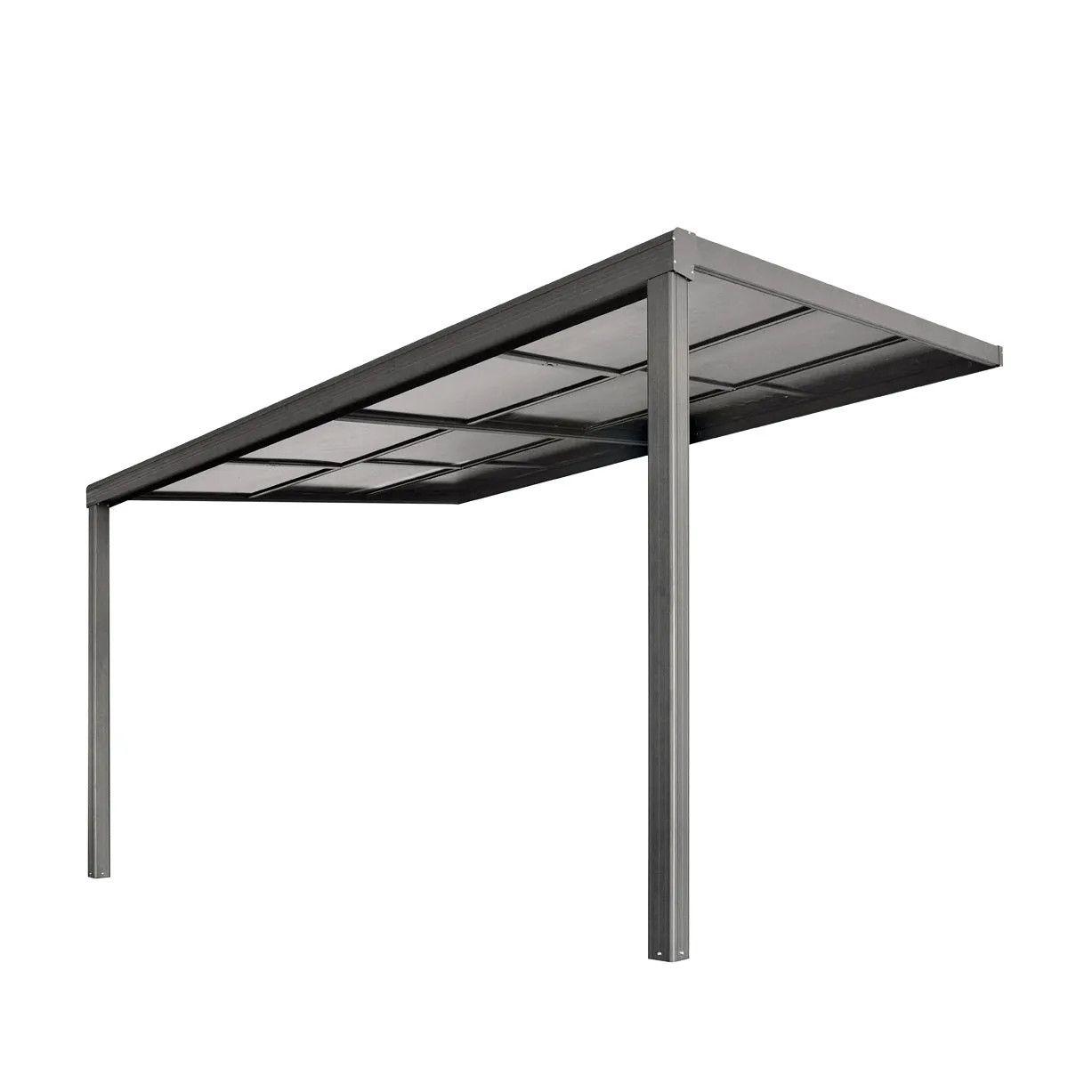 TMG Industrial 10' x 13' Sliding Roof Aluminum Patio Cover with Grey Panels, TMG-LPC13