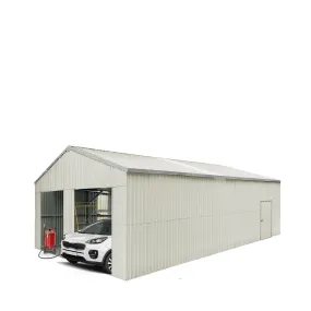 TMG Industrial 25’ x 41’ Double Garage Metal Barn Shed with Side Entry Door, 1025 Sq-Ft Floor Space, 9’8” Eave Height, 27 GA Metal, Skylights, 4/12 Roof Pitch, TMG-MS2541