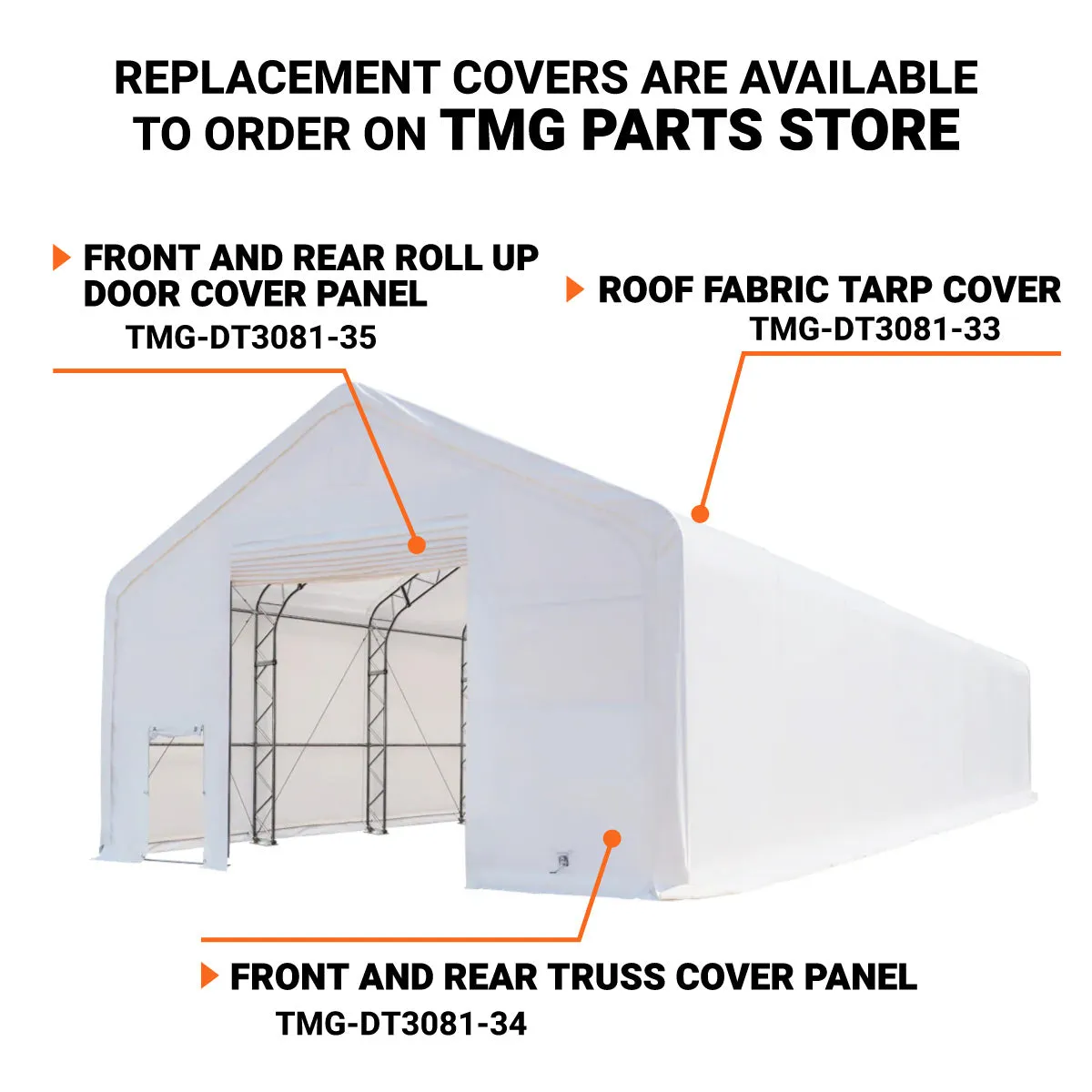 TMG Industrial 30' x 80' Dual Truss Storage Shelter with Heavy Duty 17 oz PVC Cover & Drive Through Doors, TMG-DT3081