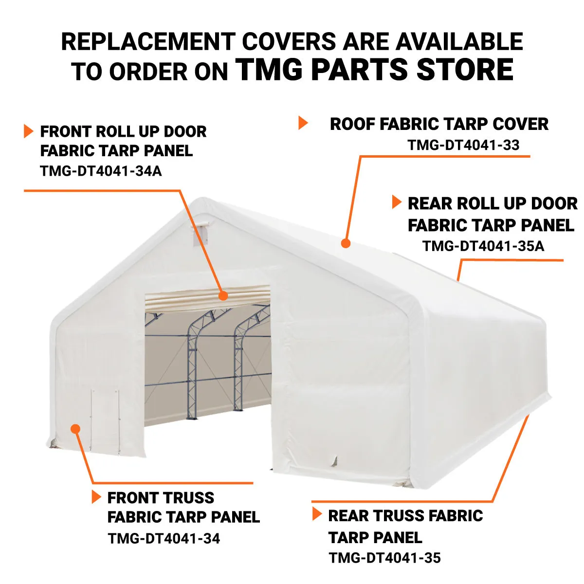 TMG Industrial 40' x 40' Dual Truss Storage Shelter with Heavy Duty 21 oz PVC Cover & Drive Through Doors, TMG-DT4041