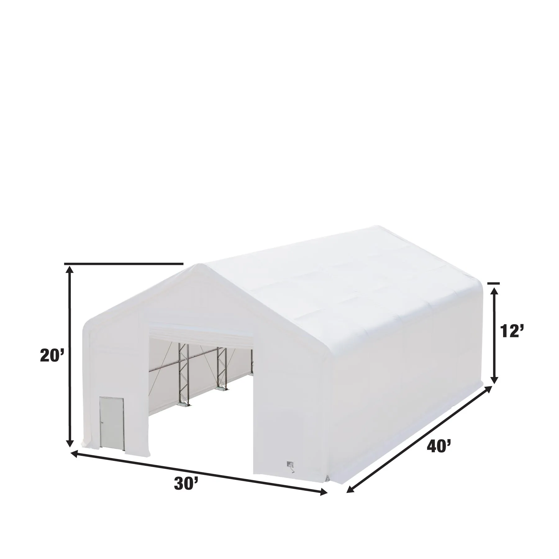 TMG Industrial Pro Series 30' x 40' Dual Truss Storage Shelter with Heavy Duty 17 oz PVC Cover, TMG-DT3041-PRO