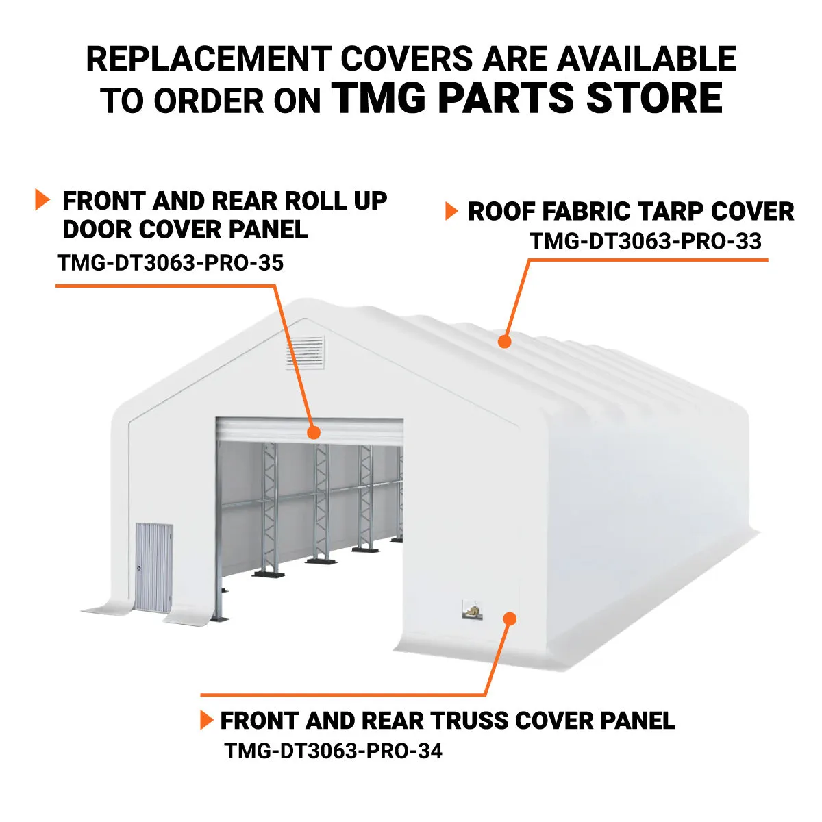 TMG Industrial Pro Series 30' x 63' Dual Truss Storage Shelter with Heavy Duty 17 oz PVC Cover & Drive Through Doors, TMG-DT3063-PRO