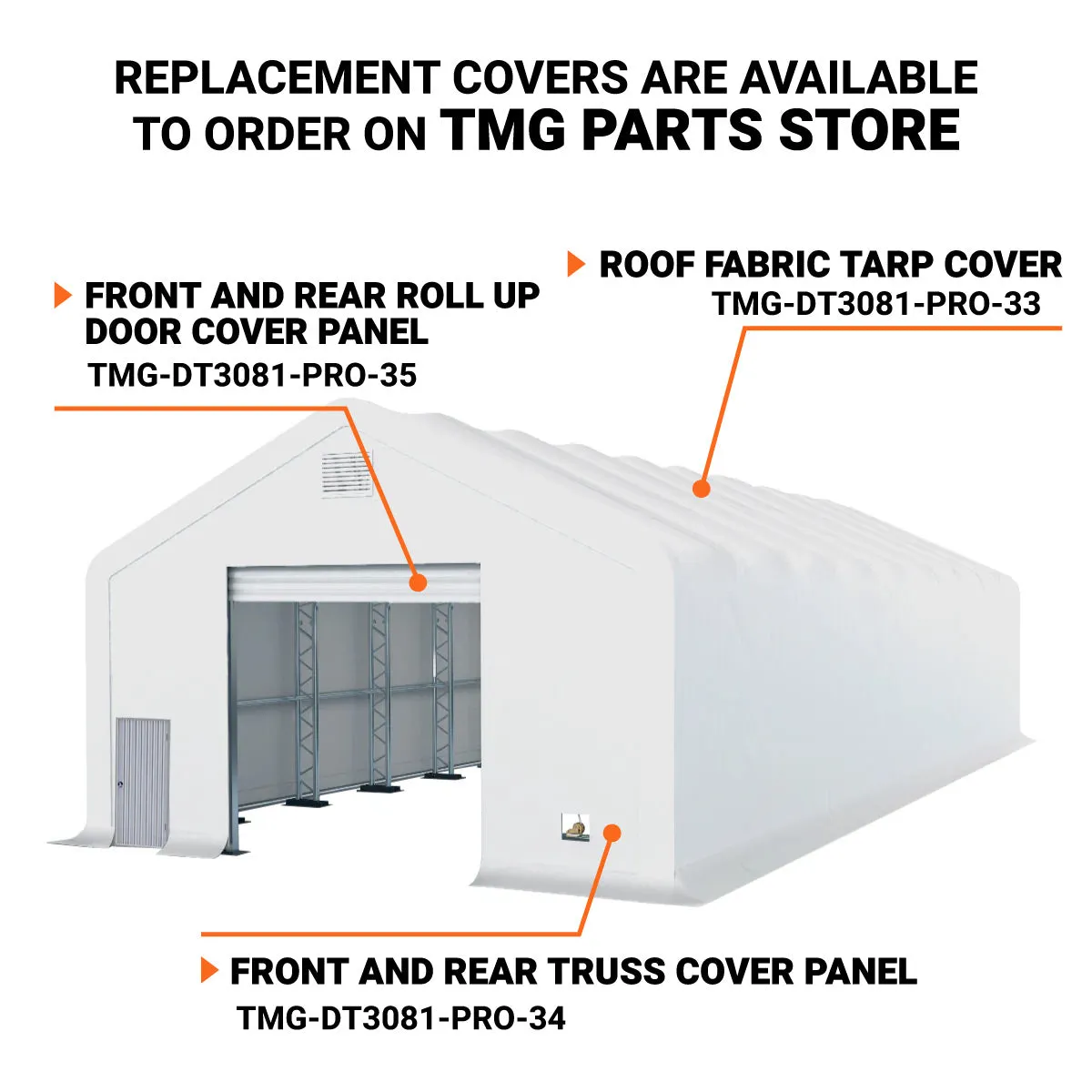 TMG Industrial Pro Series 30' x 80' Dual Truss Storage Shelter with Heavy Duty 17 oz PVC Cover & Drive Through Doors, TMG-DT3081-PRO