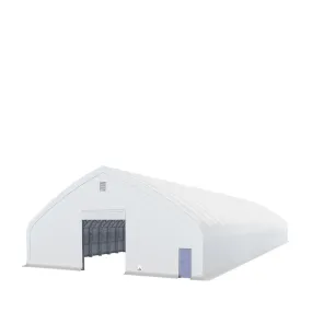 TMG Industrial Pro Series 70' x 150' Dual Truss Storage Shelter with Heavy Duty 32 oz PVC Cover & Drive Through Doors, TMG-DT70150-PRO