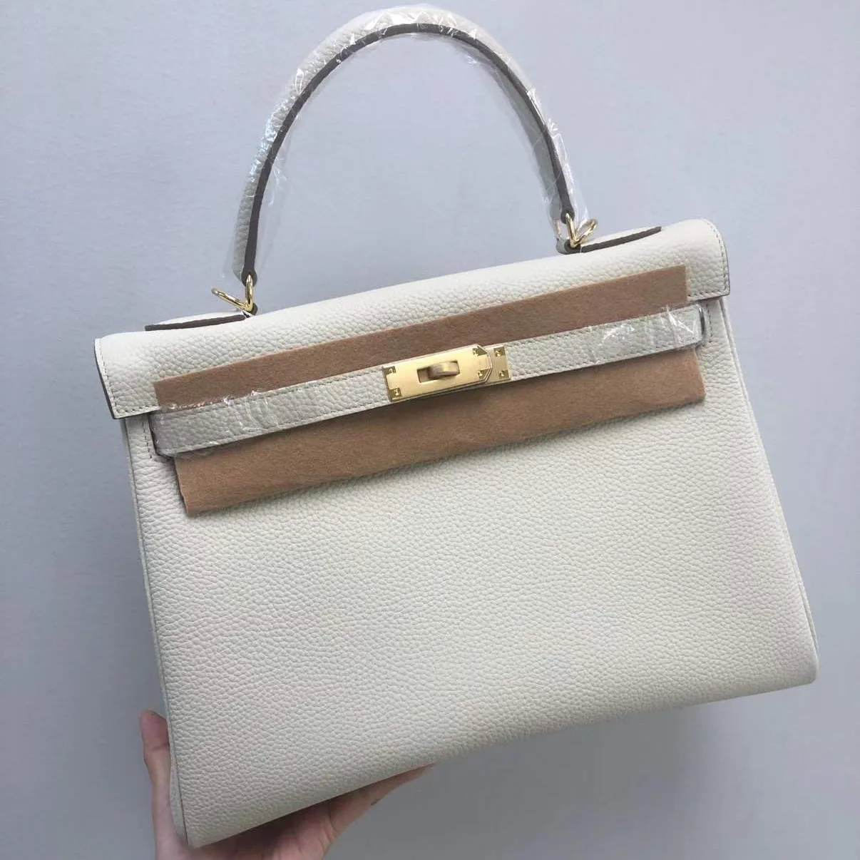 Togo Leather Brand Inspired Bag Gold Tone and Silver Tone, Must-have Leather Designer Bag, Luxury Classic Shoulder Bag, Wide Shoulder Strap