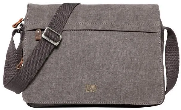 Troop London Organic Cotton Computer Messenger | Charcoal