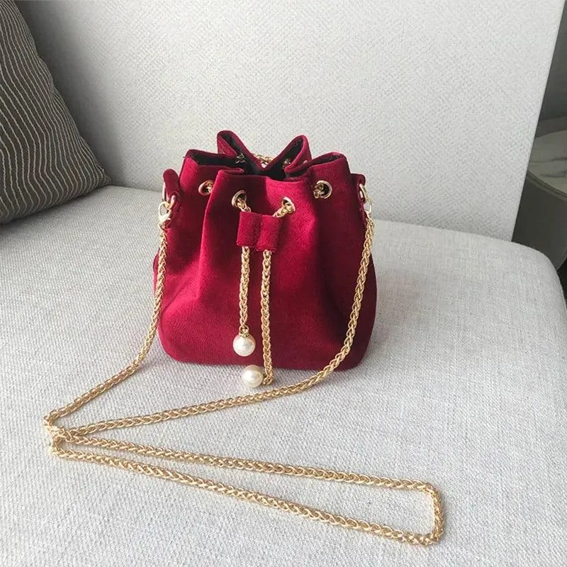 Velvet Bucket Bag