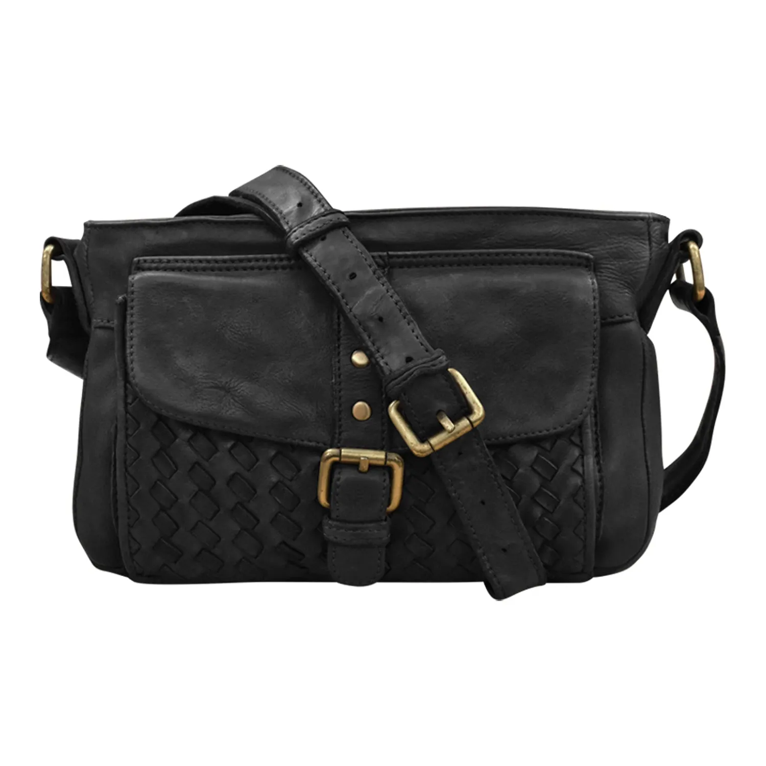 Washed Flap Shoulder Bag