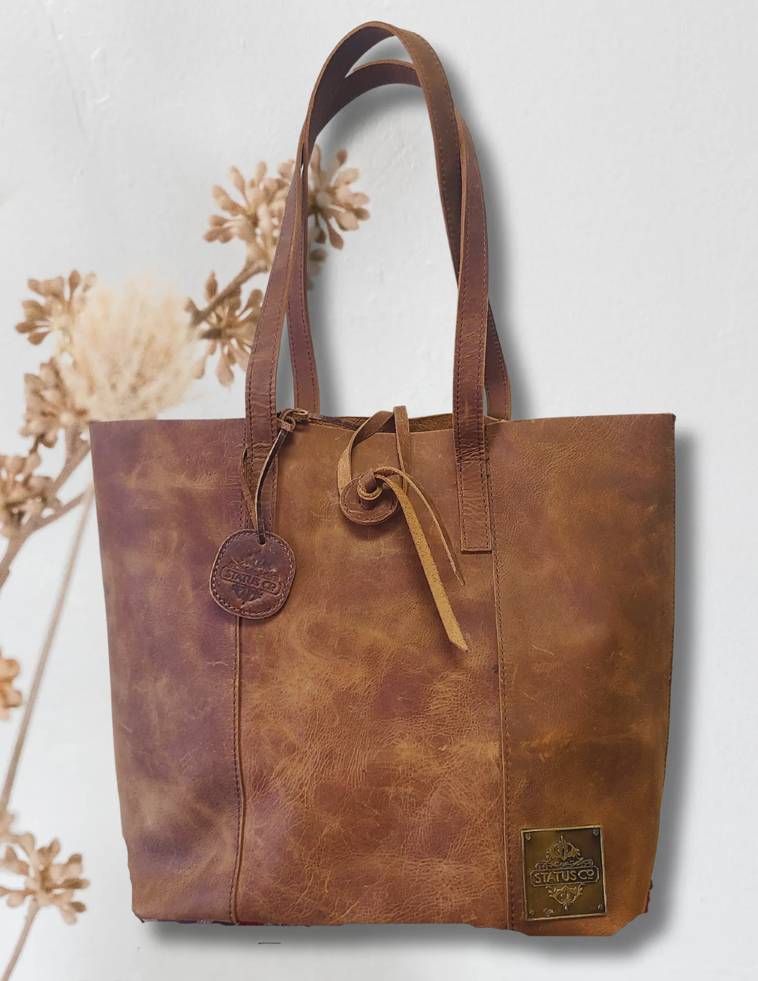 Women's Hunter Leather Tote Bag - Light